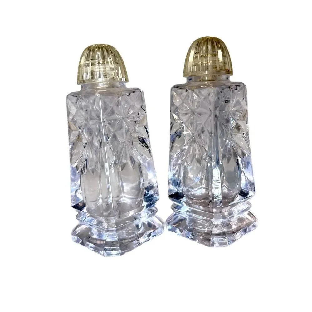 Vintage Bohemia Hand Made Glass Salt & Pepper Shakers Made in Czech Republic